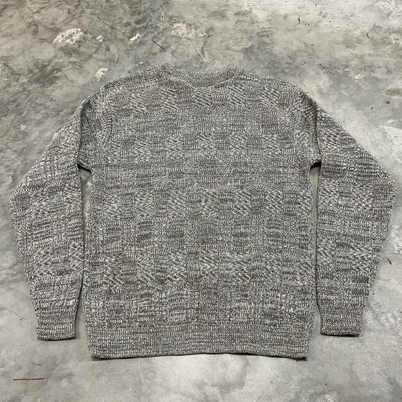 Vtg mens taupe basketweave Oscar De La Renta crewneck cotton sweater Size Medium - Picture 1 of 6